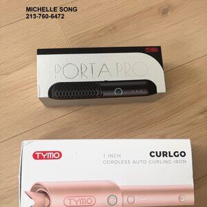 TYMO Curling Iron + Straightening Brush Set – Brand New